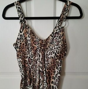 NWT L Sexy Leopard silky stretch tank